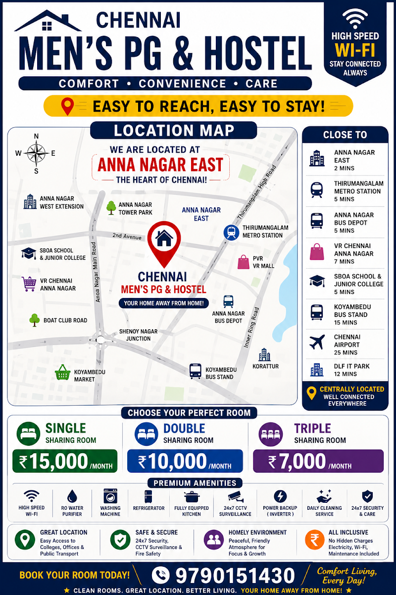 Chennai Men's PG & Hostel – Boys PG in Chennai preview photo 2