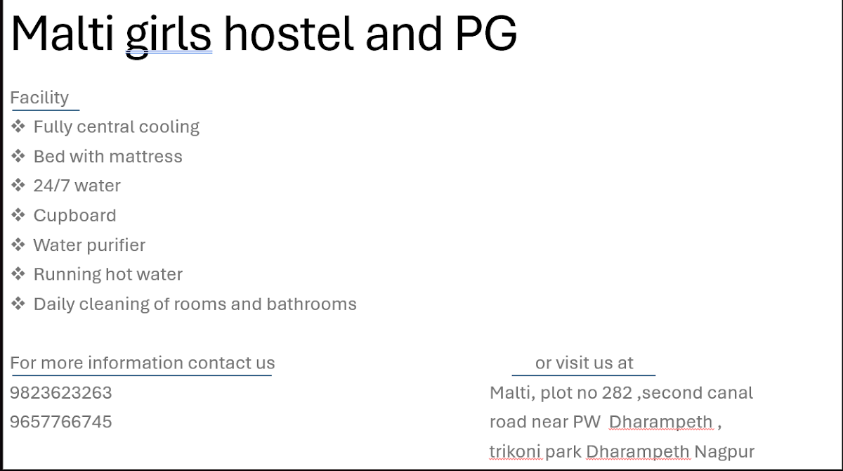 Malti girls hostel and PG – Girls PG in Nagpur preview photo 2